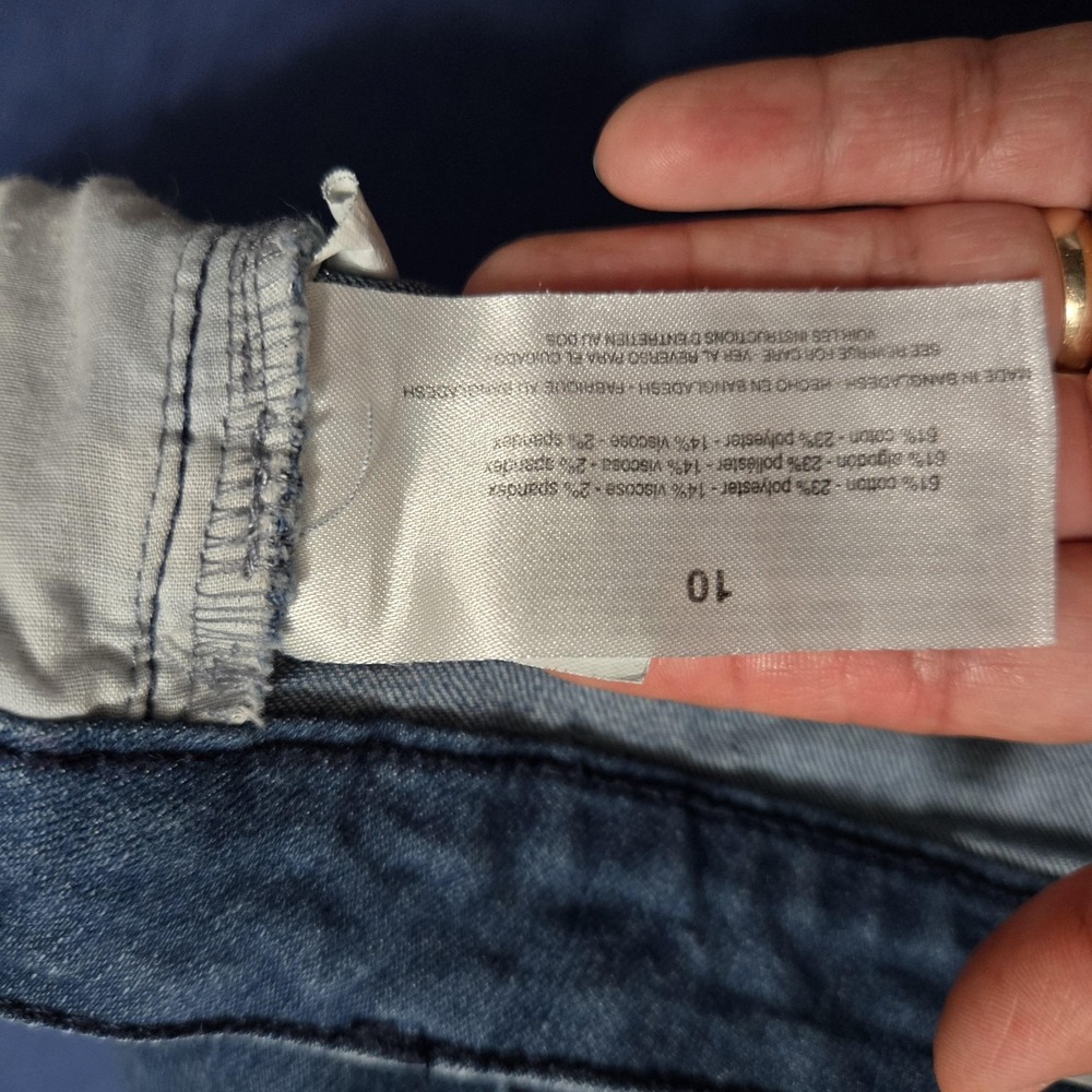 Nine West Capri Jeans Womens 10 Blue Medium Wash Mid Rise Chrystie Stretch Denim - Picture 5 of 9